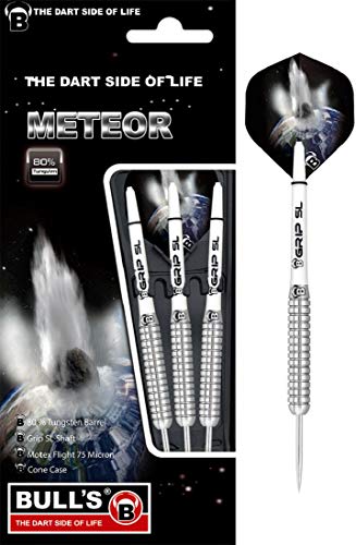 BULL'S Meteor Mt12 Steel Dart 28g, Silber/Weiß, von Bull's