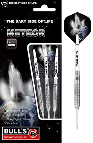 BULL'S Meteor Mt8 Steel Dart 24g, Silber/Weiß, von Bull's