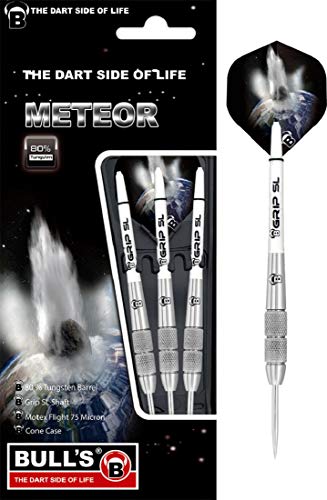 BULL'S Meteor Mt13 Steel Dart 29g, Silber/Weiß von Bull's