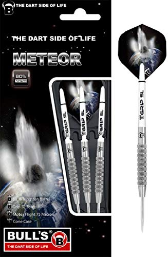 BULL'S Meteor Mt6 Steel Dart 23g, Silber/Weiß, von Bull's