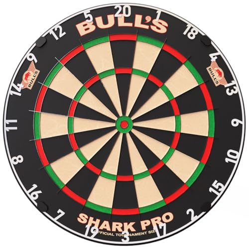 Bull's Dartscheibe | Bull's Shark Pro Profi Dartscheibe mit eingelegtem Draht | Dartscheibe ohne Draht | inklusive Aufhängesystem | hochwertige Dartscheiben von BULL'S