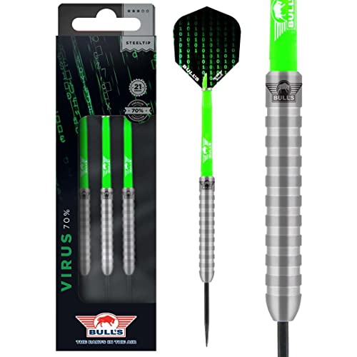 BULL'S Virus 70% Tungsten Steel Dart - 24 Gramm - Präzisionsgefertigter Dart für ernsthafte Spieler von BULL'S