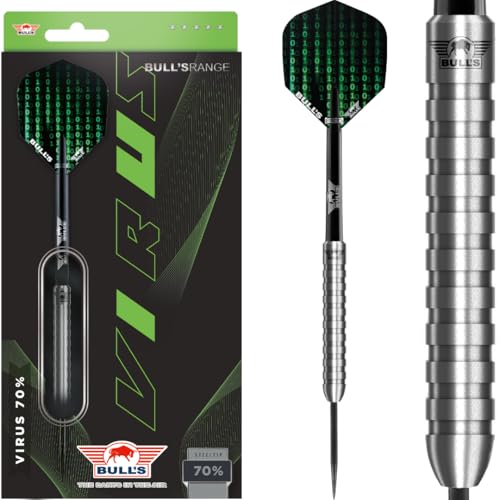 BULL'S Virus 70% Tungsten Steel Dart - 22 Gramm - Präzisionsgefertigter Dart für ernsthafte Spieler von BULL'S