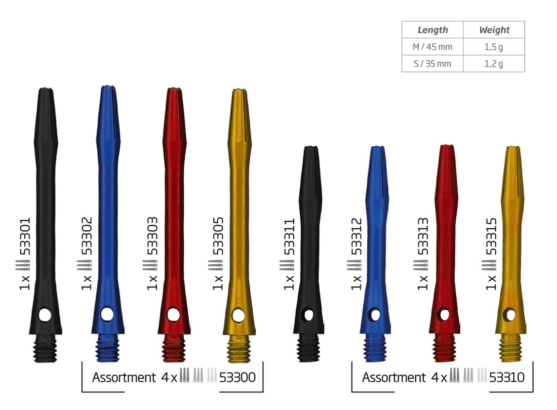 BULL`S Simplex Aluminium Shaft rot Short von Bulls