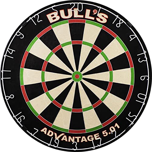 Bull's Dartscheibe | Bull's advantage 501 professionelle Wettkampf-Dartscheibe mit hoher Dichte | Dartscheibe hat keinen Draht | inklusive Aufhängesystem | Hochwertige Dartscheiben von BULL'S