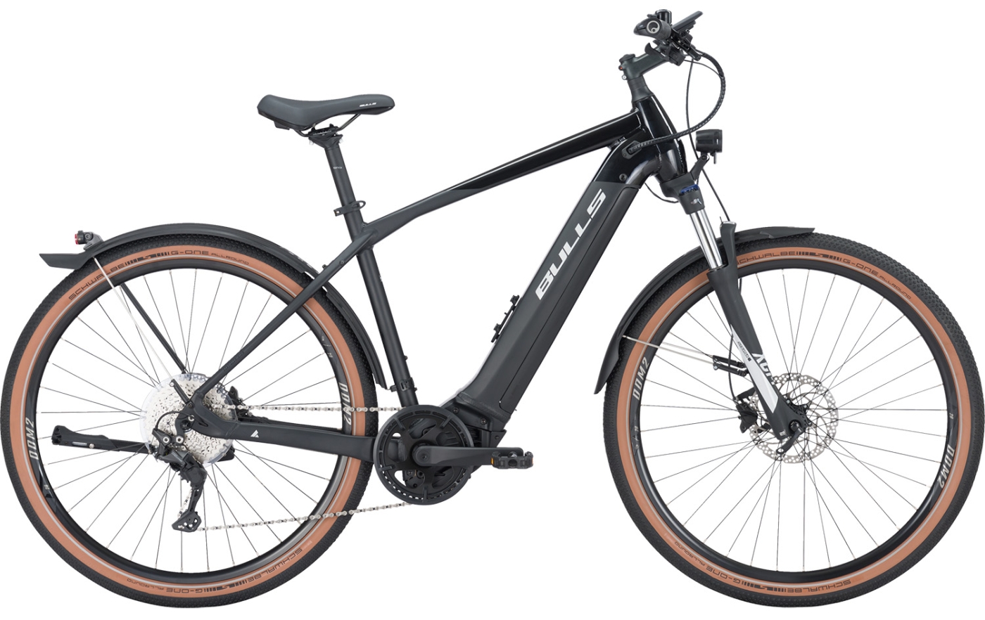 Herren e-Bike  Bulls Cross Rider EVO 1 Herren schwarz (Rahmenhöhe Bulls 28": 55 cm | Körpergr. 170 - 180 cm / Akkukapazität:  Bosch 625 Wh) von Bulls