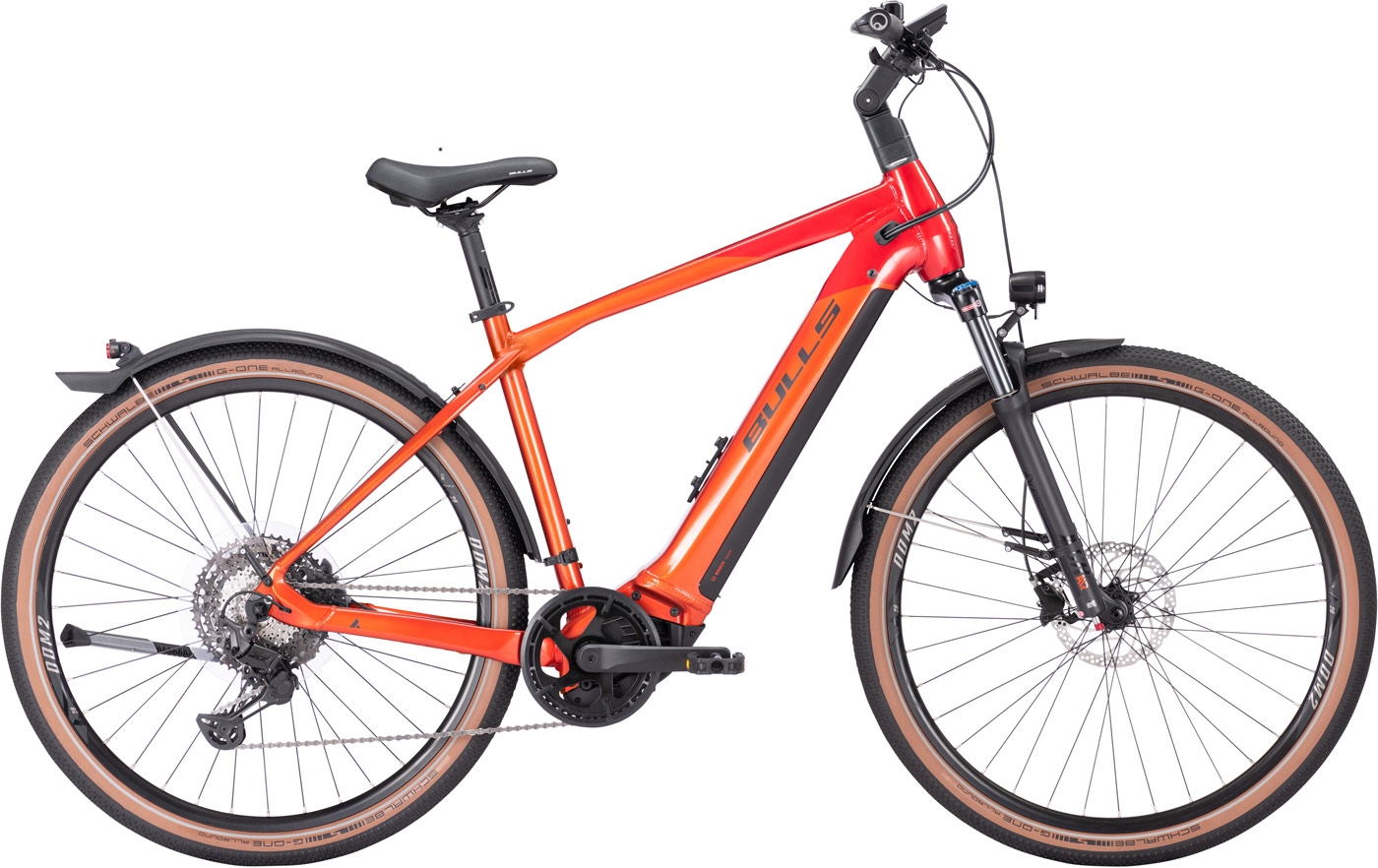 Unisex E-Bike  Bulls Cross Rider Evo 2 Herren orange . 2023 (Rahmenhöhe Bulls 28": 45 cm | Körpergr. 150 - 160 cm / Akkukapazität: 500 Wh) von Bulls