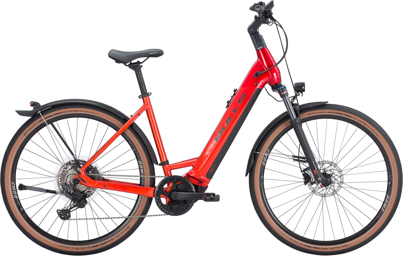 Unisex E-Bike  Bulls Cross Rider Evo 2 Wave orange . 2023 (Rahmenhöhe Bulls 28": 50 cm | Körpergr. 160 - 170 cm / Akkukapazität: 500 Wh) von Bulls