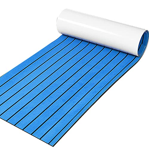 Bumdenuu Teak Decking Schaumstoff Fußboden Falsches Boot Decking Blatt Zubehör Blau 450 x 2400 mm von Bumdenuu