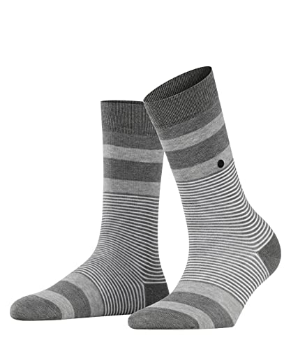 Burlington Damen Socken Black Stripe W SO Baumwolle gemustert 1 Paar, Grau (Steel Melange 3165), 36-41 von Burlington