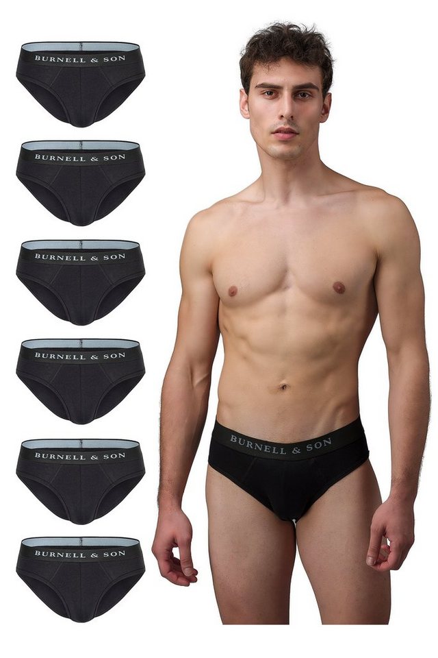 Burnell & Son Slip Herrenslips Unterhosen für Herren (Packung, Set, Spar-Pack, Spar-Packung, 6-St., 6er-Pack) aus Baumwolle mit Komfortbund von Burnell & Son