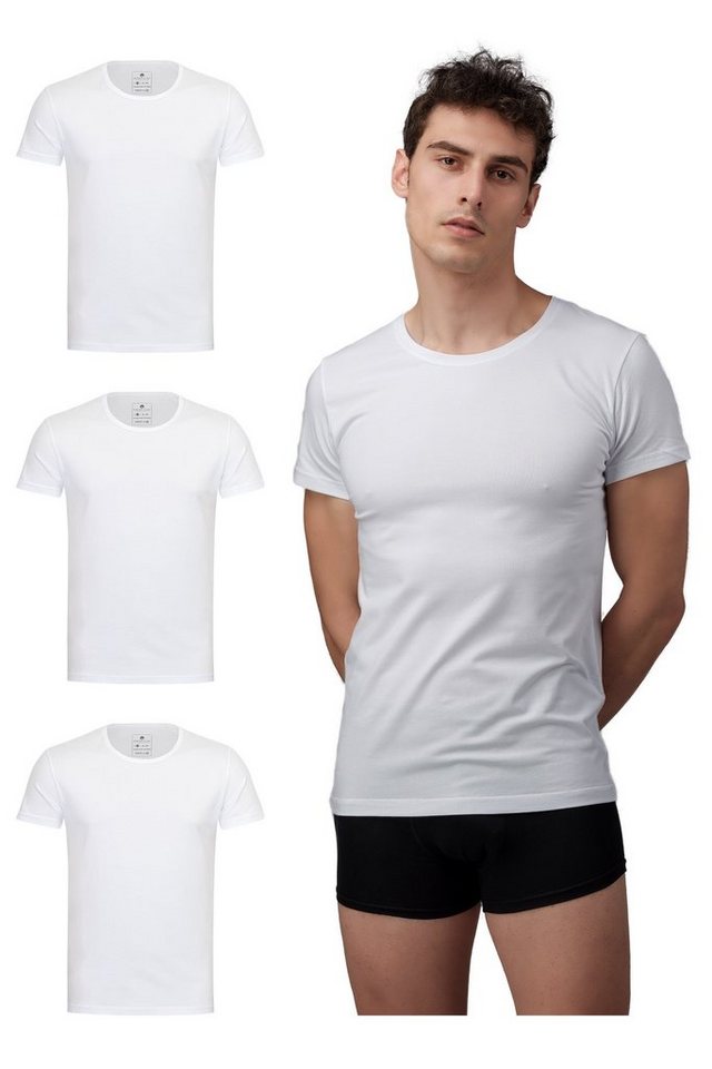 Burnell & Son T-Shirt Unterhemd Unterziehshirt Kurzarm und Rundhals für Herren aus Baumwolle (Packung, 3-tlg., 3er-Pack) von Burnell & Son