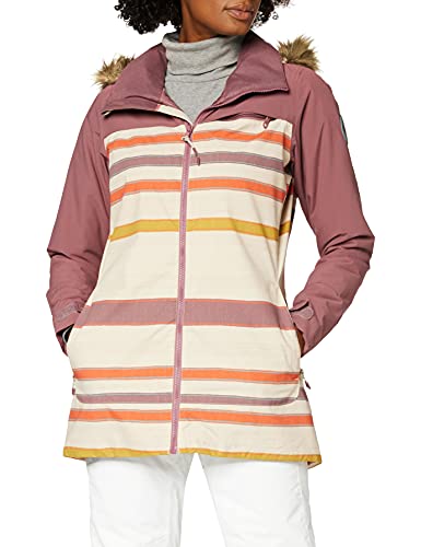 Burton Damen Lelah Snowboard Jacke, Rose Brown/Creme Brulee Woven Stripe, S von Burton