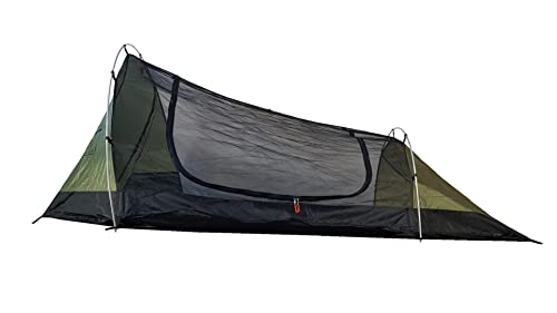 Bushmen Lodger Core Tent Oliv grün-Tunnelzelt mit Moskitonetz für Zwei Personen 250 cm extra lang von Bushmen