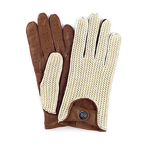 Herren-Handschuhe im Vintage-Stil, Retro-Stil, klassische Saiten mit Gelenk-Löchern (Netz-Handschuhe, Braun, XXL) von BUSINESS SQUARE BS