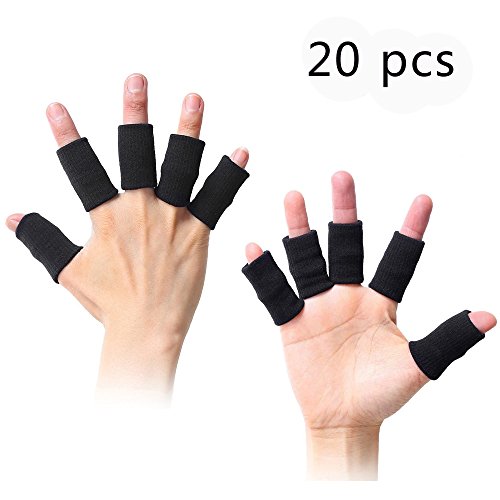 100 Sommer finger Ärmel Sport Elastic Arthritis Trigger Hosenträger KNUCKLE Kompression Displayschutzfolie verhindern Schwielen (schwarz) von Busy Mom