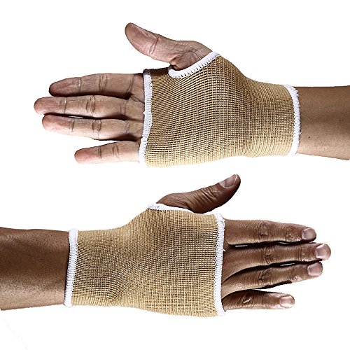Handgelenkbandage (2 Stück), Mittelgroße Druck-Bandage mit Daumen-, Handinnenflächen-, Karpaltunnel-Klammern und Schienen, lindert Sehnenentzündungen, Arthritis, beige von Busy Mom