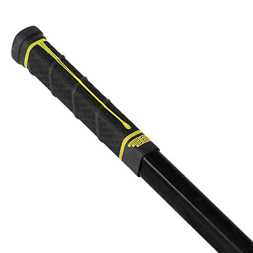 Buttendz Future Ersatz-Hockeygriff aus Gummi, Step-Down-Knauf, zweistufiger Spielerknauf mit Drehwirbel, passend für alle Schlägergrößen für hervorragende Kontrolle und Puck-Gefühl (schwarz, gelber von Buttendz