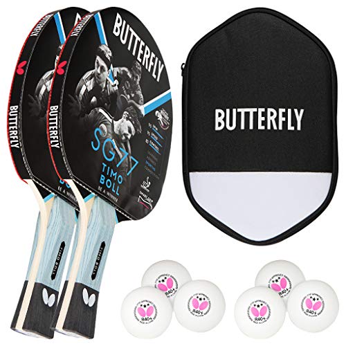 Butterfly® Timo Boll SG77 Tischtennisschläger | Tischtennis Racket Bat Hobby & Training | routinierte & taktisch geübte Spieler | ITTF zertifizierter Pan Asia Belag | konkave Griffform mit smart.Grip von Butterfly