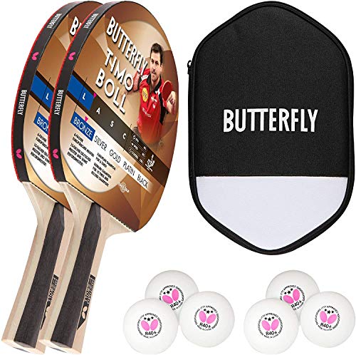 Butterfly® Timo Boll Bronze Tischtennisschläger | Tischtennis Racket Bat TT Hobbyschläger für ambitionierte Freizeitspieler | ITTF zertifizierter Addoy Belag | konkave Griffform | Holzfarbig von Butterfly