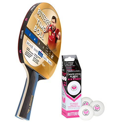 Butterfly® Timo Boll Gold Tischtennisschläger | Tischtennis Racket Bat TT Profi Wettkampfschläger für geüpte Spieler | hohe Qualität | ITTF zertifizierter Pan Asia Belag | konkave Griffform von Butterfly