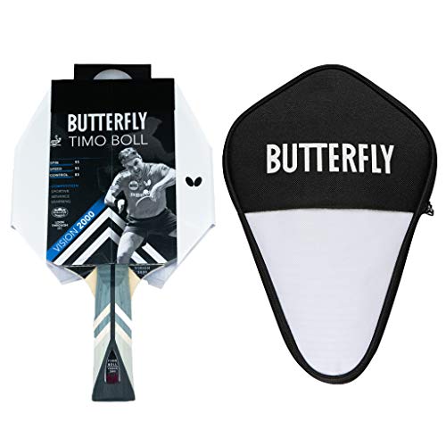Butterfly® Timo Boll Vision 2000 Tischtennisschläger | Tischtennis Racket Bat TT Profi Wettkampfschläger technisch fortgeschrittene Spieler | ITTF zertifizierter Wakaba Belag | Griffform von Butterfly