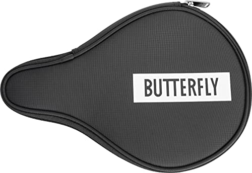 Butterfly Tischtennis Schlägerhülle Logo Case Round | Tischtennis-Hülle für einen Schläger | ovales Design, schwarz von Butterfly