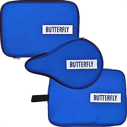 Butterfly Tischtennis Schlägerhülle Logo Case | Tischtennis-Hülle + Bruchschutz für bis zu 2 Schläger | rechteckiges Design (Royal Blau) von Butterfly