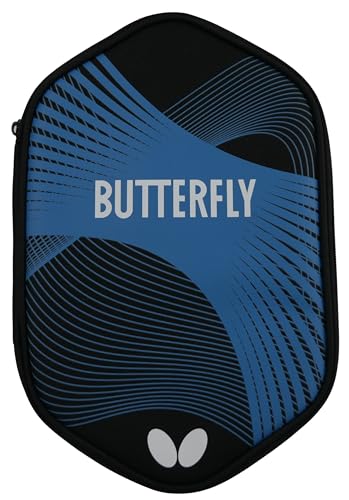 Butterfly Tischtennishülle schwarz/blau Curve CASE II | Aufbewahrungstasche für Zwei Tischtennisschläger & sechs Tischtennisbälle | Geeignet für jedes Alter von Anfänger, Fortgeschrittene & Profis von Butterfly