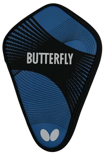 Butterfly Tischtennishülle schwarz/blau Curve Case I | Aufbewahrungstasche für einen Tischtennisschläger & Vier Tischtennisbälle | Geeignet für jedes Alter von Anfänger, Fortgeschrittene & Profis von Butterfly
