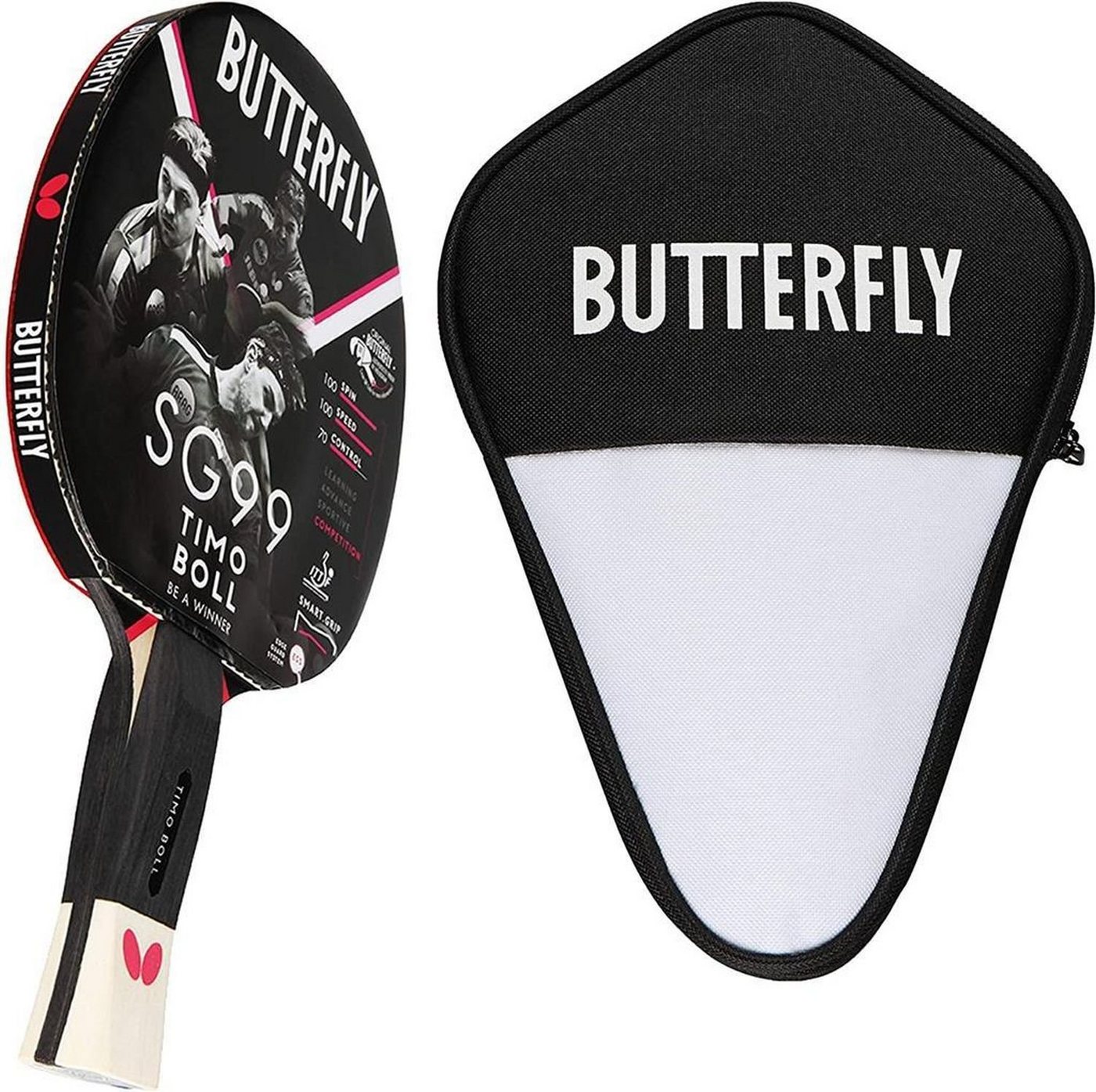 Butterfly Tischtennisschläger 1x Timo Boll SG99 + Cell Case 1, Tischtennis Schläger Set Tischtennisset Table Tennis Bat Racket von Butterfly