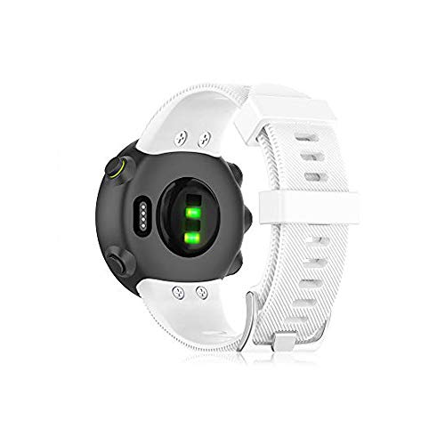 Buwico Armband Kompatibel mit Garmin Forerunner 45 /Forerunner 45S, Ersatz Silikon Uhrenarmbänder Handgelenk Uhrband Sport Uhr Wechselarmbänder (Weiß) von Buwico