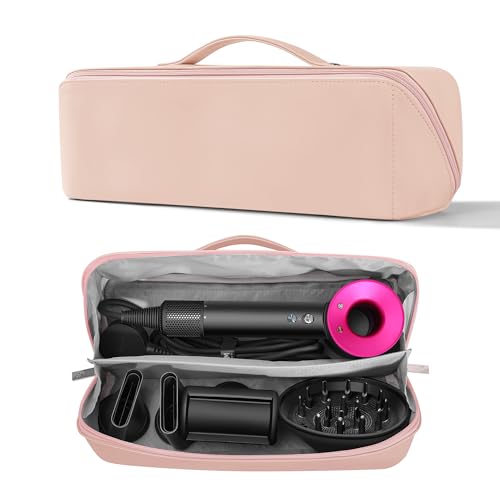Buwico Reisetasche für Dyson Airwrap Styler, tragbare Tragetasche für Dyson Airwrap Styler/Supersonic Haartrockner, Reisetasche für Dyson Airwrap Styler und Aufsätze, Pink, Airwrap-Reiseetui von Buwico