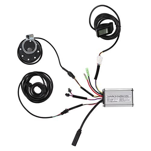 BuyWeek Elektrofahrrad Brushless Motor Controller Kit, 36V/48V 250W E-Bike Bürstenlose Motor 15A Rechteckwellen Controller mit LCD4 Panel 130X Daumengas 8C Speed Assist Sensor von BuyWeek