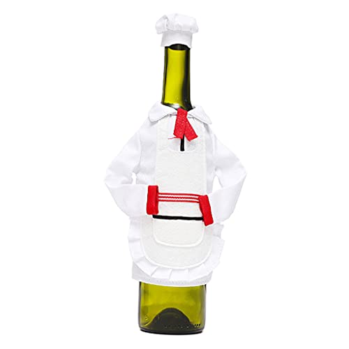 Bydezcon Weinflaschenhülle für Weihnachten für kreative Weinflaschen, dekorative lustige Kleidung, Hut, Champagnerflaschenhülle, G, Halloween, Weinflaschenabdeckungen, dekorativ, Lace von Bydezcon