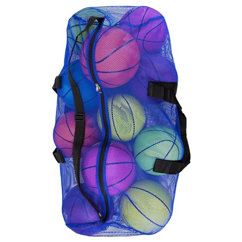Große Kapazität Mesh Duffels Gear Bag Scubas Tauchen Schnorcheln Ausrüstung Fußball Aufbewahrungstasche Reißfeste Duffels Bag Mesh Sporttasche, blau von Bydezcon