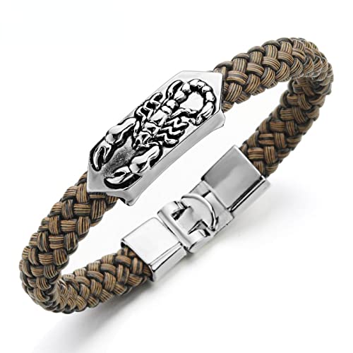 Bysonglezai Armbänder Damen Armband Frauen Geschenk Mädchen Vintage Skorpion Armband Trendy Leder Charm Armband Punk Armbänder von Bysonglezai