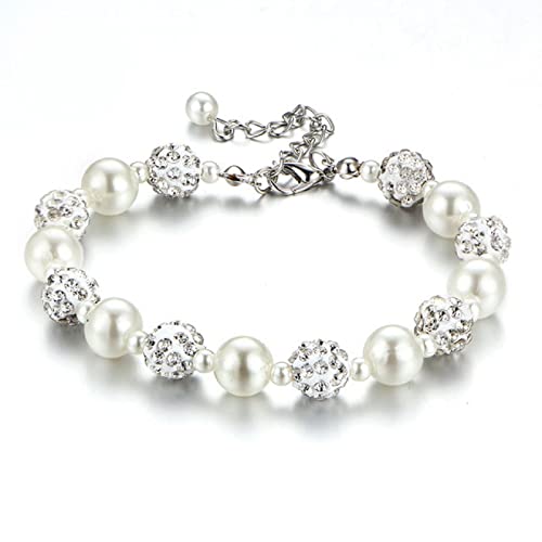 Bysonglezai Armbänder Damen Bracelets Frauen Armband Frauen Weißes Perlenarmband Kreatives Retro-Einfaches Klassisches Armband Weiß von Bysonglezai