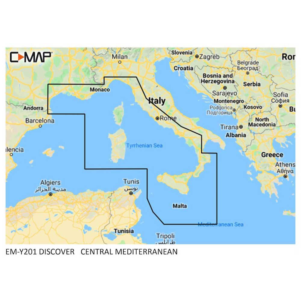 C-map Central Mediterranean Map Gelb von C-map