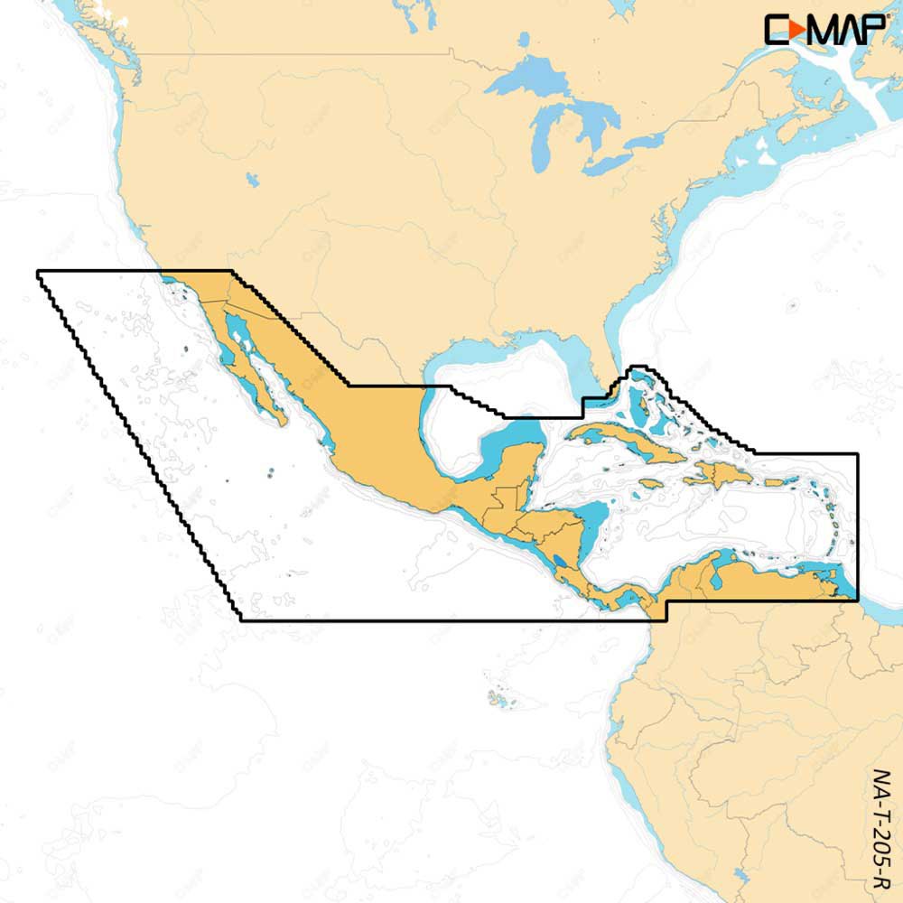 C-map Reveal X - Central America&caribbean Map Gelb von C-map
