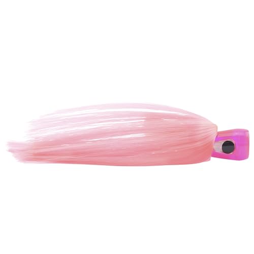 C&H Alien Lure, weiß/rosa Nylon-Haarrock, konkaver Kopf, Hologramm-Auge, 19 cm von C&H Lures