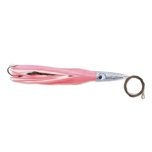 C&H Wahoo Whacker Rigged & Ready Pink/White Skirt, 6oz / 170g 12.5in / 31.75cm 8/0 7732 Mustad Hook, AFW Swivel 275lb / 124.7kg AFW 49 Stränge Kabel, 6FT / 1.8M von C&H Lures
