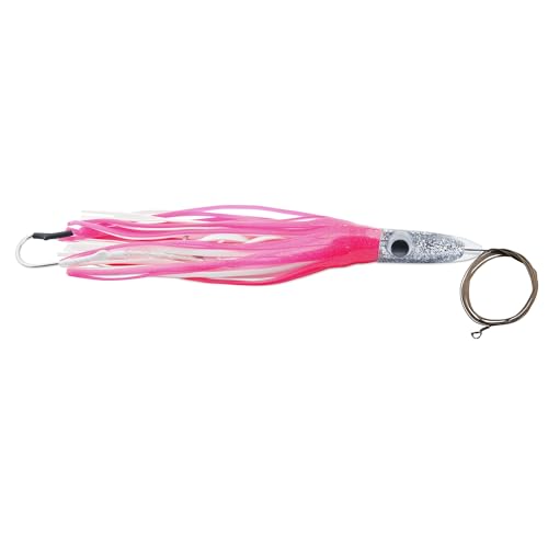 C&H Wahoo Whacker XL Rigged & Ready Pink/White Skirt 6oz 170g 16in 2 10/0 Mustad Hooks, AFW Swivel, 275lb / 90.6kg AFW 49 Strang Cable, 6FT / 1.8M von C&H Lures