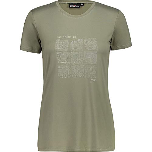 CMP - Damen-T-Shirt aus Stretch-Jersey, Khaki, D44 von CMP