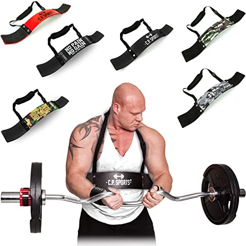 C.P. Sports Arm Blaster Bizeps für Bodybuilding, Kraftsport & Gewichtheben - Bizepstrainer, Trizeps Bomber (Camo-Grün) von C.P.Sports