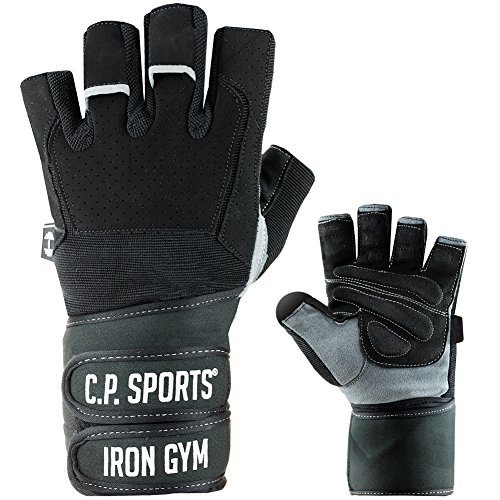 C.P. Sports Profi-Gym-Doppelbandagen-Handschuh, Fitnesshandschuh, Trainingshandschuh L von C.P.Sports