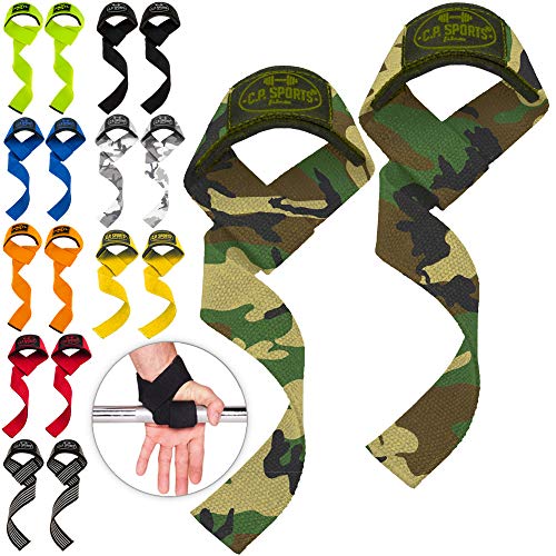 C.P.Sports Zughilfen Paar – 60cm Lifting Straps aus reißfestem Stoff mit Handgelenk Polster – Zugband Gewichtheben/Klimmzüge Griffhilfe – für Fitness, Bodybuilding, Krafttraining, Gym (Neongelb) von C.P.Sports