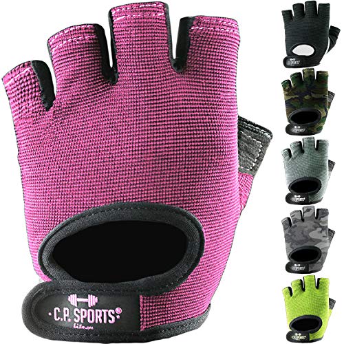 C.P.Sports Power-Handschuh, Allround-Fitnesshandschuh – waschbare Trainingshandschuhe, Gym Gloves für Bodybuilding, Kraftsport, Fitness, Radfahren, Sport – pink S von C.P.Sports