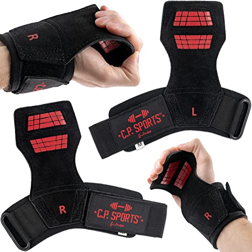 C.P.Sports Spider Grips – Pro Zughilfen/Power Straps mit Handgelenk Bandage & Polster | starker Grip für Hanteln, Griffe & Gewichte | für Krafttraining, Gewichtheben, Bodybuilding, Fitness | XL von C.P.Sports