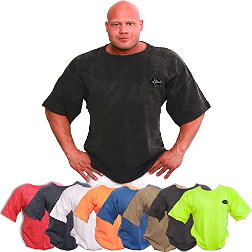 Profi Gym-Shirt, Fitnessshirt, T-Shirt, Sportshirt, Bodybuildingshirt versch. Farben weiß M von C.P.Sports